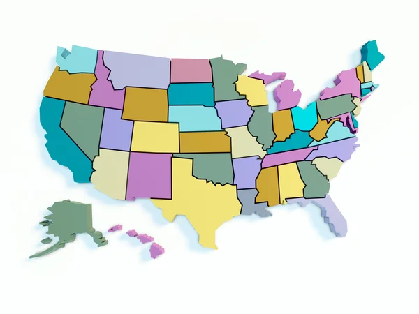 Kaart van de VS Rechtenvrije Stockafbeeldingen