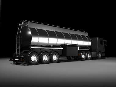 siyah arka plan üzerinde krom tank araç