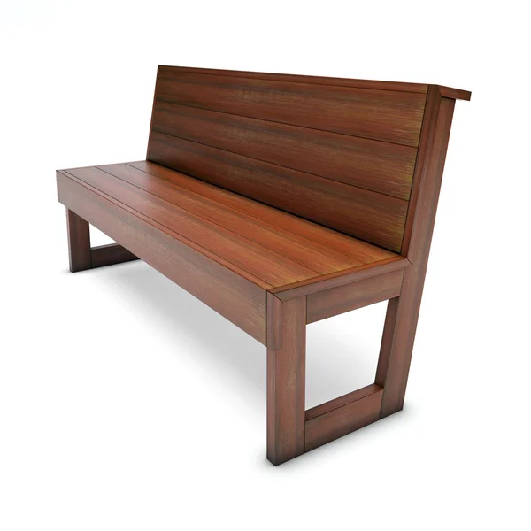 Деревянная скамейка в модели парка — стоковое фото