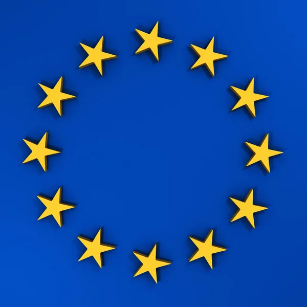 stock image 3d EU flag