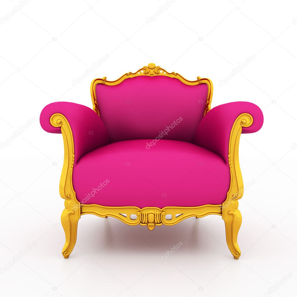 pink armchair