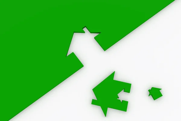 Izole 3d yeşil ev işareti — Stok fotoğraf