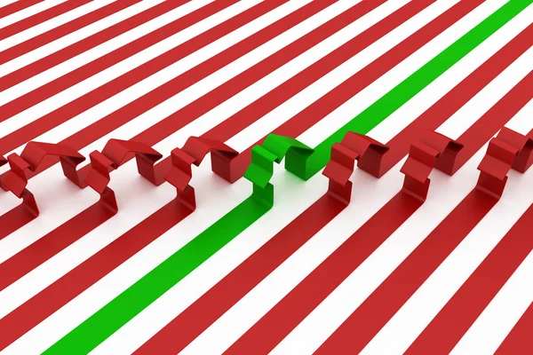 3D röd och grön house tecken isolerade — Stockfoto
