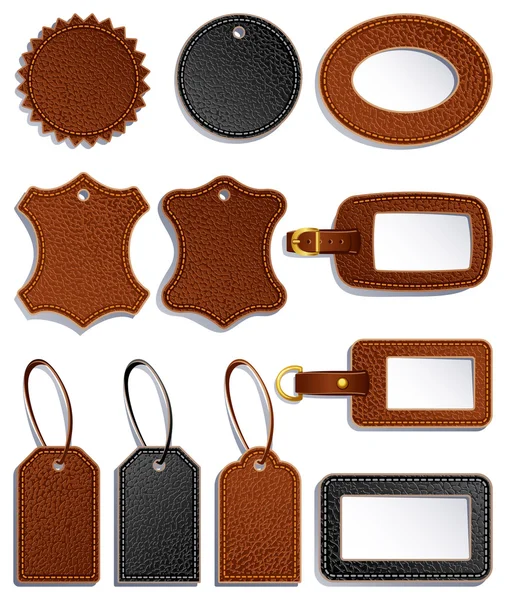 Étiquettes en cuir — Image vectorielle