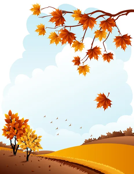 秋の風景 — ストックベクタ