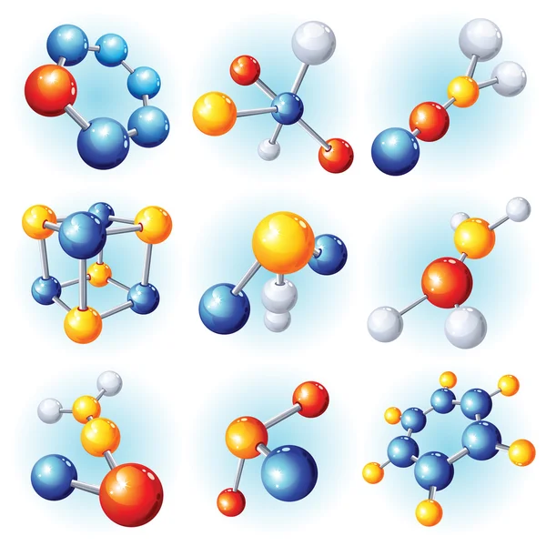 Icônes de molécules — Image vectorielle