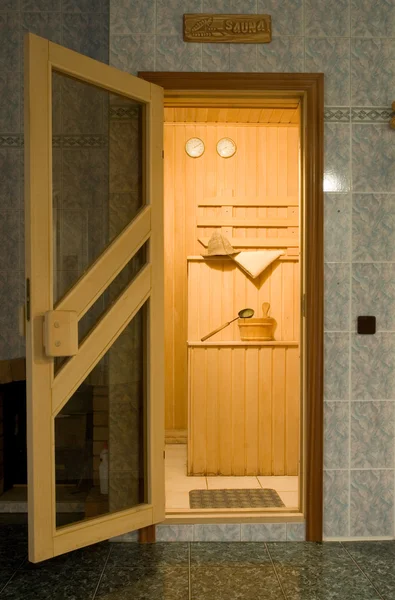 Wejście do sauny — Zdjęcie stockowe