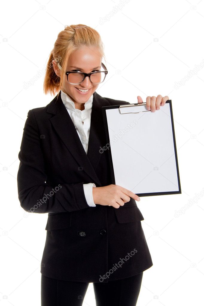 Businesswoman with folder