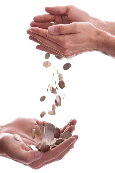 stock image Cent drop in hands