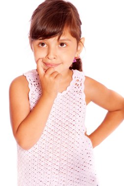 Girl with a thoughtful expression clipart