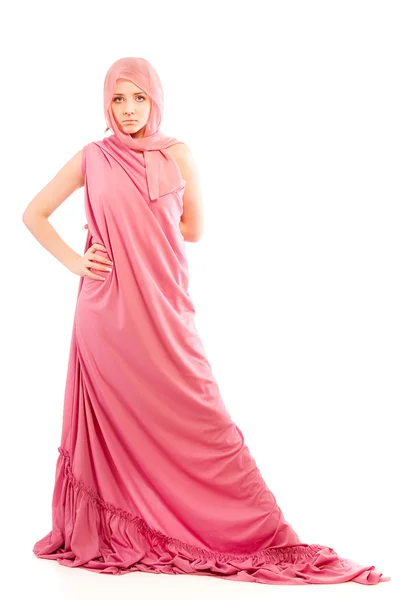 Dziewczyna w różowym ubrania — Zdjęcie stockowe