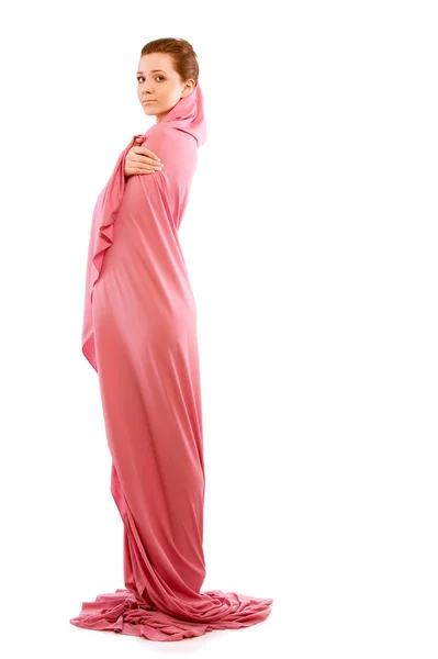Flicka i rosa kläder — Stockfoto
