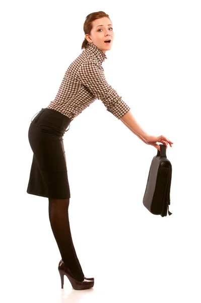 Businesswoman holding a portfolio — Stock Photo, Image