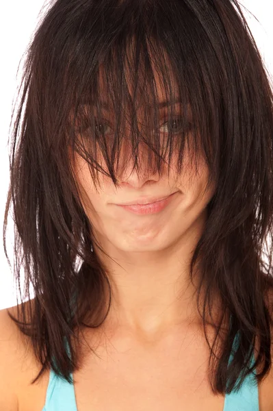 Menina com cabelo selvagem — Fotografia de Stock
