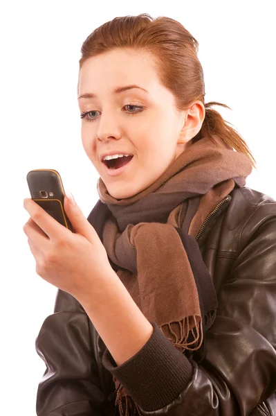 Chica con teléfono móvil —  Fotos de Stock