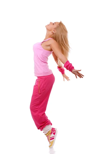 Skákací ženské tanečník — Stock fotografie