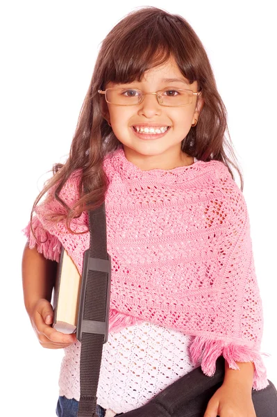 Bastante adolescente chica sosteniendo libros — Foto de Stock