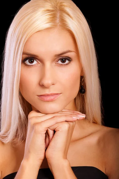 Portret van een jonge vrouw met blond haar Rechtenvrije Stockafbeeldingen