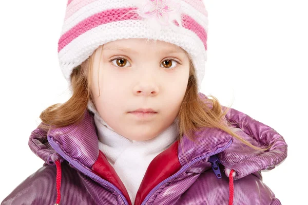 Small girl in winter coat — Stock Photo, Image