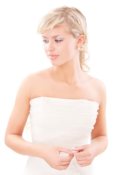 Enamoured bride in profile — Stock Photo, Image