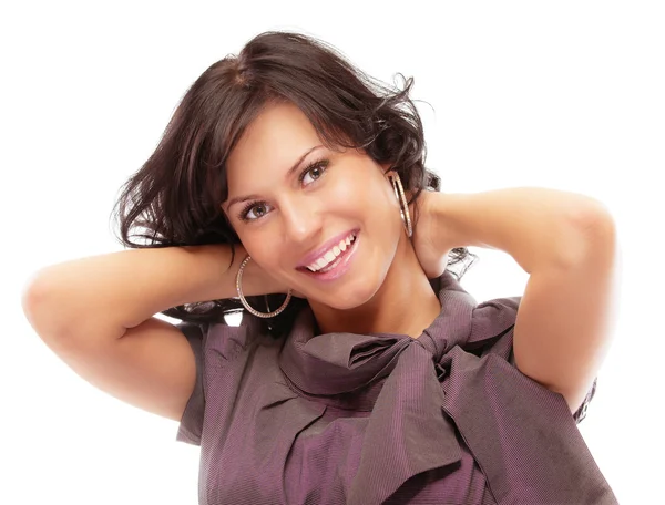 Portrait of smiling beautiful woman — Stock Photo, Image