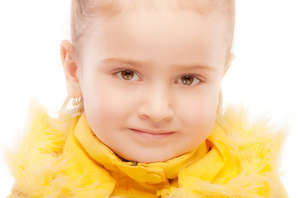Portret van prachtige preschool kind in winter jas — Stockfoto