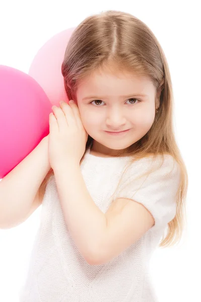 Retrato de un hermoso niño preescolar con globo — Foto de Stock