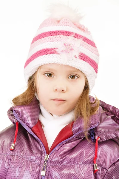 Small girl in winter coat — Stock Photo, Image