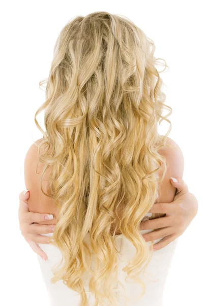 Braut mit langen blonden Haaren von hinten — Stockfoto