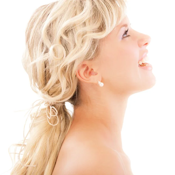 Ritratto di bella ragazza dai capelli biondi profilo — Foto Stock