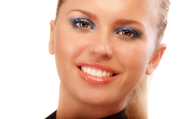 Portrait of smiling blonde close up — Stock Photo, Image
