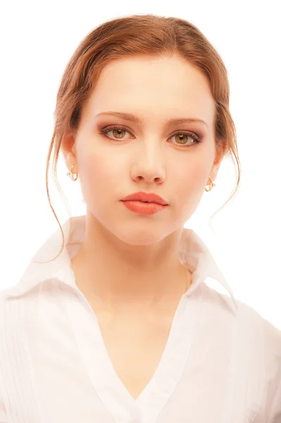 Retrato close up de jovem mulher — Fotografia de Stock