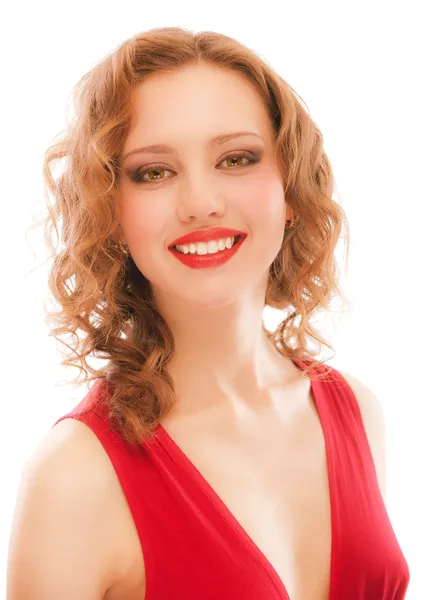 赤いイブニング ドレスの魅力的な女性 — ストック写真