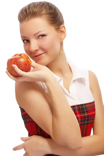 Chica con manzana — Foto de Stock