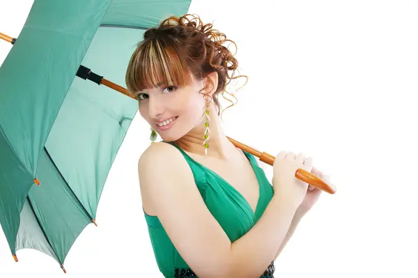 Девушка с зонтиком — стоковое фото