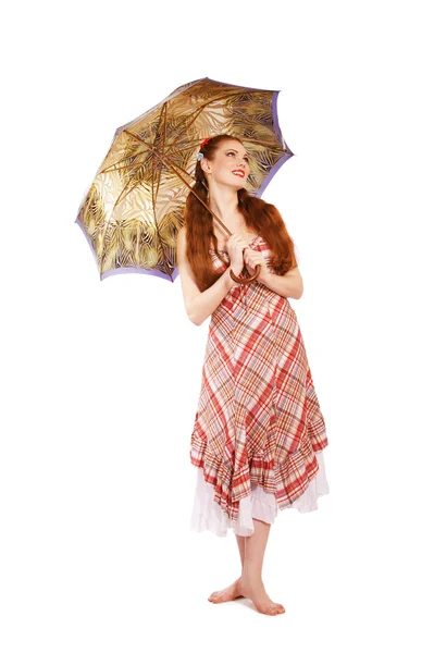 Menina com guarda-chuva — Fotografia de Stock