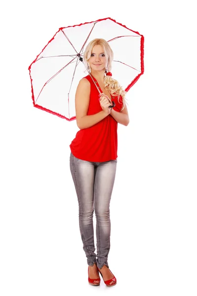 Dziewczyna z parasolem — Zdjęcie stockowe