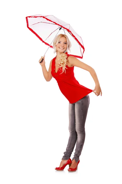 Κορίτσι με ομπρέλα — Φωτογραφία Αρχείου