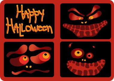 Halloween's faces clipart