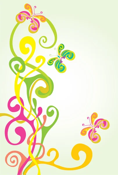 抽象的な花のベクトル カード — ストックベクタ