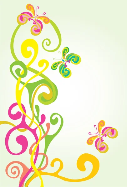 Tarjeta vectorial floral abstracta — Vector de stock