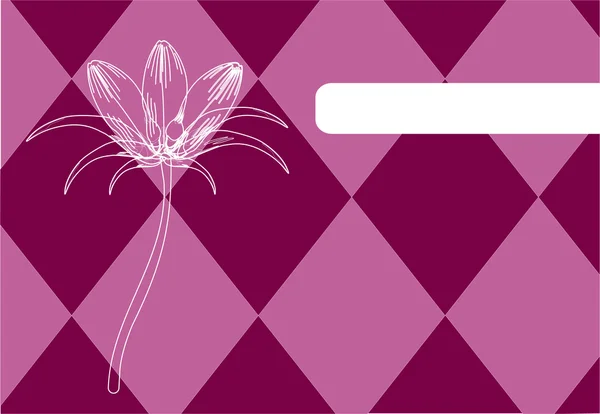 Ροζ φόντο με λουλούδι και θέση για το κείμενο — Διανυσματικό Αρχείο
