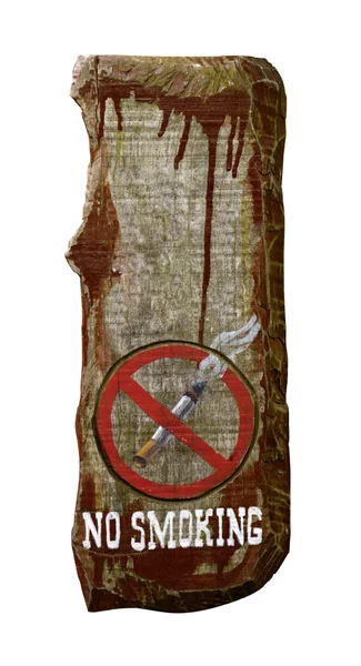 Wooden Board Signs No Smoking — Stock Photo, Image