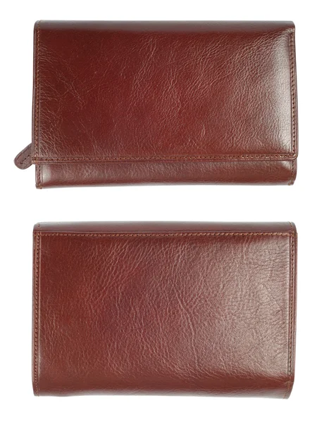 Nouveau portefeuille en cuir brun — Photo