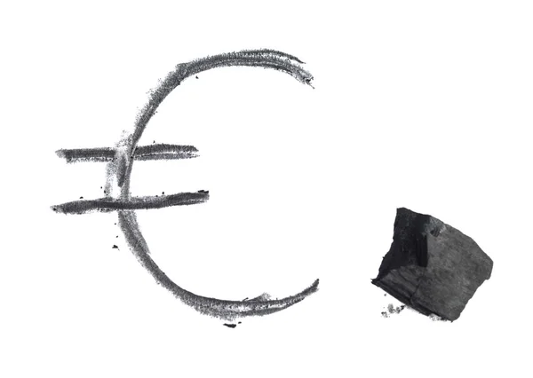 Ευρώ, γραμμένο με άνθρακα — Φωτογραφία Αρχείου