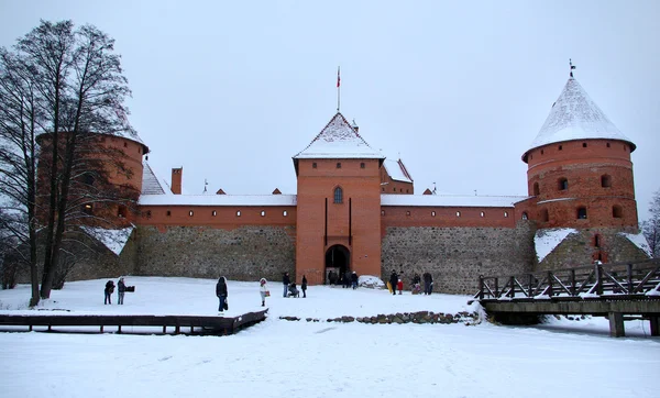 Trakai slott på vintern — Stockfoto