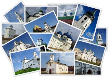 Ancient orthodox churches clipart