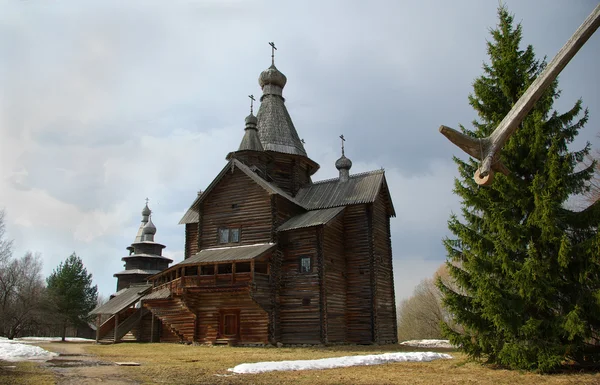 Houten Russische kerk — Stockfoto