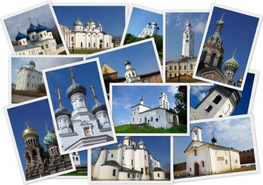 Ancient orthodox churches clipart