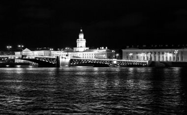 Saint Petersburg in the night clipart